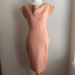 ASOS Knee Length Knitted  Dress Nude size 8